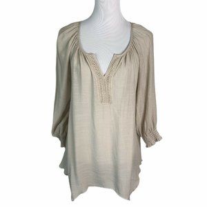 Spence -Crochet V Neck Hem Blouse